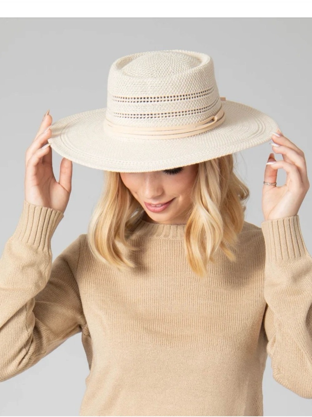 The San Diego Hat Company Jackson Boater Open Weave Hat New